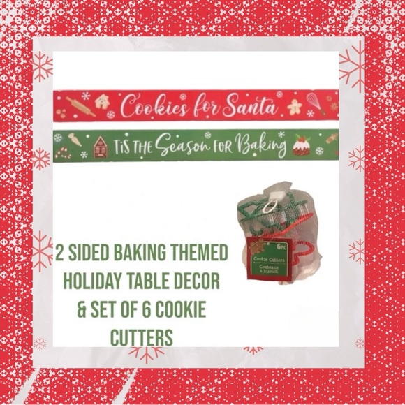 🆕DOUBLE SIDED HOLIDAY TABLE TOP DECORATION WITH 6 COOKIE CUTTERS! - Picture 2 of 11